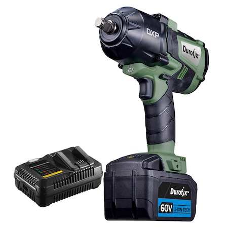 DUROFIX DXP 60V 1/2" BLDC Jumbo Impact Wrench 3-Stage 1500 ft-lbs, Kit RI60164-PM